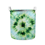 Green And Black Acid Wash Tie Dye Print Collapsible Laundry Basket