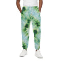 Green And Black Acid Wash Tie Dye Print Cotton Sweatpants