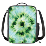 Green And Black Acid Wash Tie Dye Print Crossbody Lunch Bag