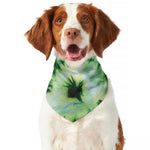 Green And Black Acid Wash Tie Dye Print Dog Bandana