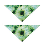Green And Black Acid Wash Tie Dye Print Dog Bandana