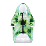 Green And Black Acid Wash Tie Dye Print Dog Zip Up Hoodie