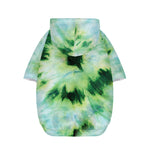 Green And Black Acid Wash Tie Dye Print Dog Zip Up Hoodie