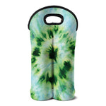 Green And Black Acid Wash Tie Dye Print Double Neoprene Wine Tote