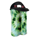 Green And Black Acid Wash Tie Dye Print Double Neoprene Wine Tote