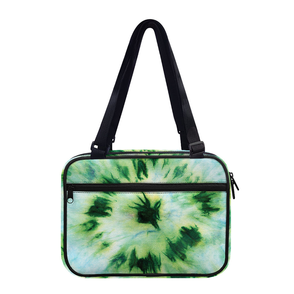 Green And Black Acid Wash Tie Dye Print Double Strap Bible Bag
