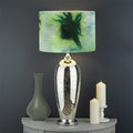 Green And Black Acid Wash Tie Dye Print Drum Lamp Shade