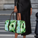 Green And Black Acid Wash Tie Dye Print Duffle Bag