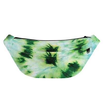 Green And Black Acid Wash Tie Dye Print Fanny Pack