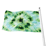 Green And Black Acid Wash Tie Dye Print Flag