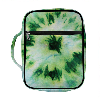 Green And Black Acid Wash Tie Dye Print Front Pocket Bible Bag