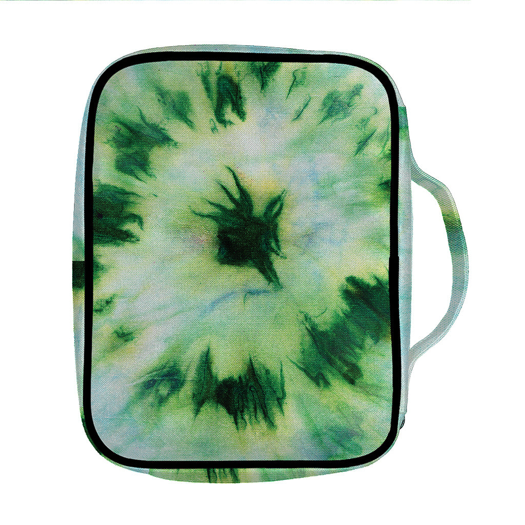 Green And Black Acid Wash Tie Dye Print Front Pocket Bible Bag