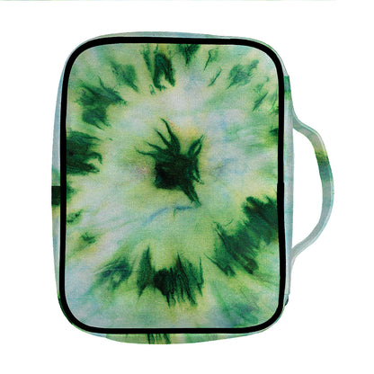 Green And Black Acid Wash Tie Dye Print Front Pocket Bible Bag