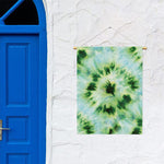 Green And Black Acid Wash Tie Dye Print Garden Flag