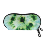 Green And Black Acid Wash Tie Dye Print Glasses Case