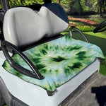Green And Black Acid Wash Tie Dye Print Golf Cart Seat Cover