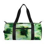 Green And Black Acid Wash Tie Dye Print Gym Bag