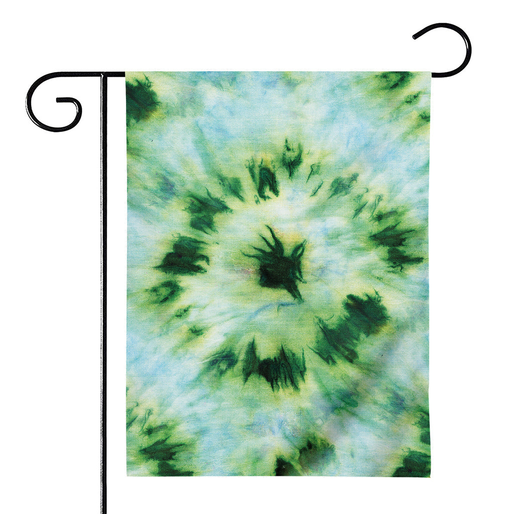 Green And Black Acid Wash Tie Dye Print House Flag