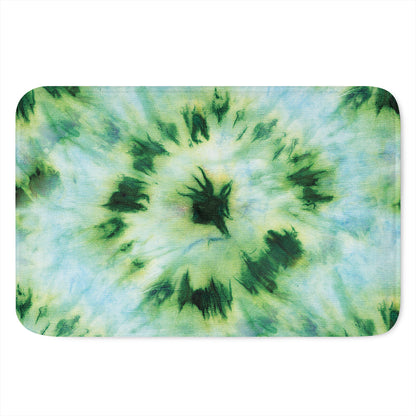 Green And Black Acid Wash Tie Dye Print Indoor Door Mat