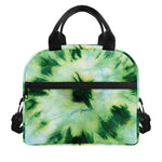 Green And Black Acid Wash Tie Dye Print Insulated Lunch Bag
