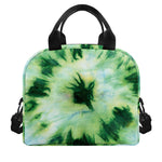 Green And Black Acid Wash Tie Dye Print Insulated Lunch Bag