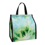Green And Black Acid Wash Tie Dye Print Insulated Lunch Tote