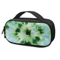 Green And Black Acid Wash Tie Dye Print Portable Cooler Travel Case