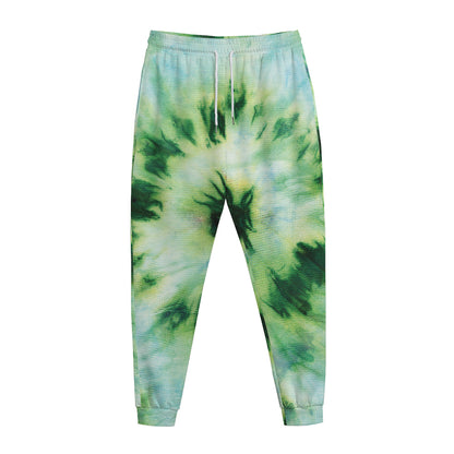 Green And Black Acid Wash Tie Dye Print Jogger Pants