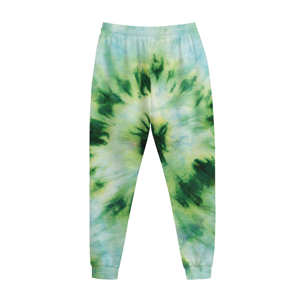 Green And Black Acid Wash Tie Dye Print Jogger Pants