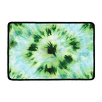 Green And Black Acid Wash Tie Dye Print Kitchen Mat
