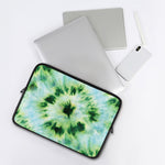 Green And Black Acid Wash Tie Dye Print Laptop Sleeve