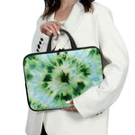 Green And Black Acid Wash Tie Dye Print Laptop Sleeve With Handle