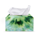 Green And Black Acid Wash Tie Dye Print Leather Tissue Box Cover