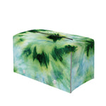 Green And Black Acid Wash Tie Dye Print Leather Tissue Box Cover