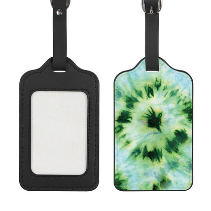 Green And Black Acid Wash Tie Dye Print Luggage Tag