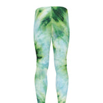 Green And Black Acid Wash Tie Dye Print Men's leggings