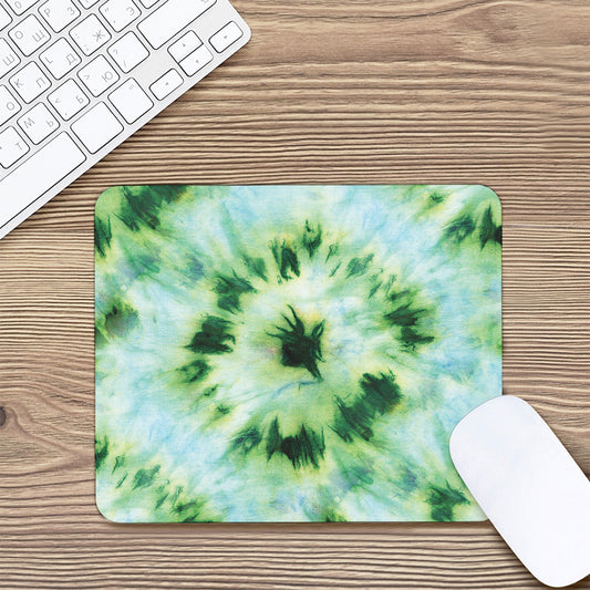 Green And Black Acid Wash Tie Dye Print Mouse Pad