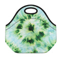 Green And Black Acid Wash Tie Dye Print Neoprene Lunch Bag