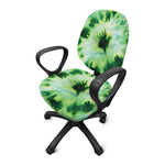 Green And Black Acid Wash Tie Dye Print Office Chair Cover