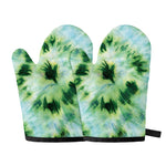 Green And Black Acid Wash Tie Dye Print Oven Mitts