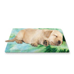 Green And Black Acid Wash Tie Dye Print Pet Cooling Mat Cover