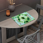 Green And Black Acid Wash Tie Dye Print Placemat