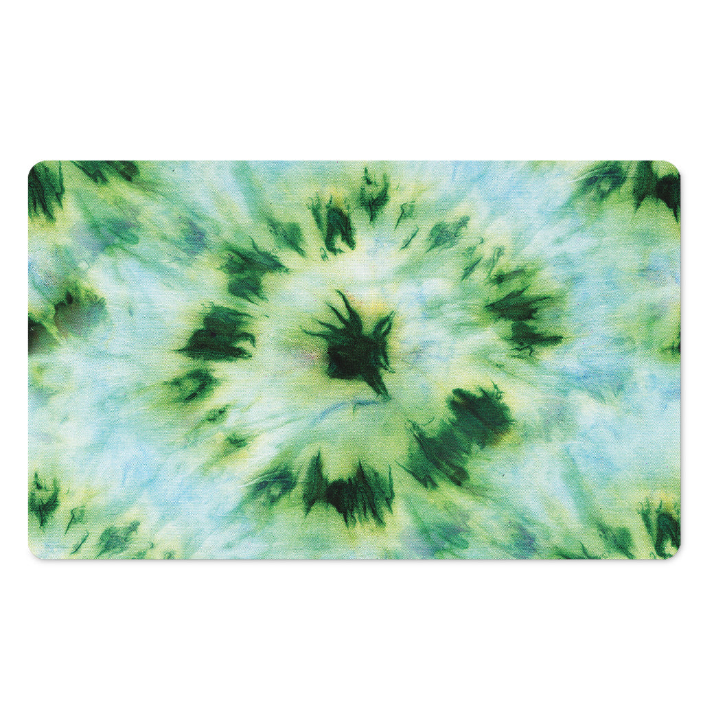 Green And Black Acid Wash Tie Dye Print Polyester Doormat