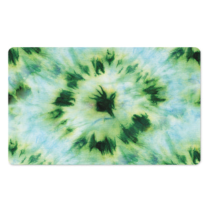 Green And Black Acid Wash Tie Dye Print Polyester Doormat