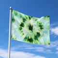 Green And Black Acid Wash Tie Dye Print Polyester Flag