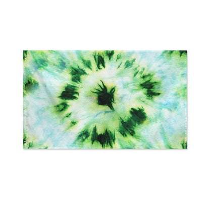 Green And Black Acid Wash Tie Dye Print Polyester Flag