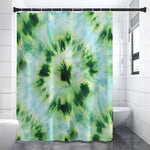 Green And Black Acid Wash Tie Dye Print Premium Shower Curtain