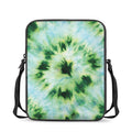 Green And Black Acid Wash Tie Dye Print Rectangular Crossbody Bag