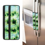 Green And Black Acid Wash Tie Dye Print Refrigerator Handle Covers