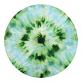 Green And Black Acid Wash Tie Dye Print Round Blanket